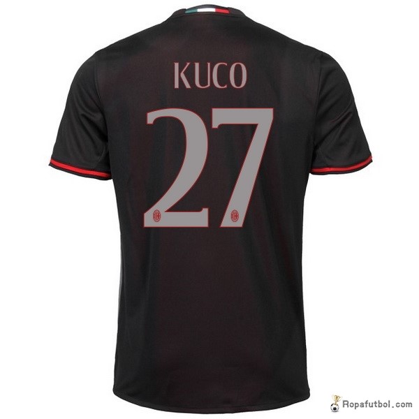 Camiseta AC Milan Replica Primera Ropa Kuco 2016/17 Negro